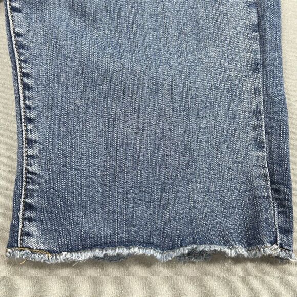 Torrid Jeans Women's 20 Blue Denim Distressed Stretch Raw Hem Measures 39x26 - Picture 11 of 14